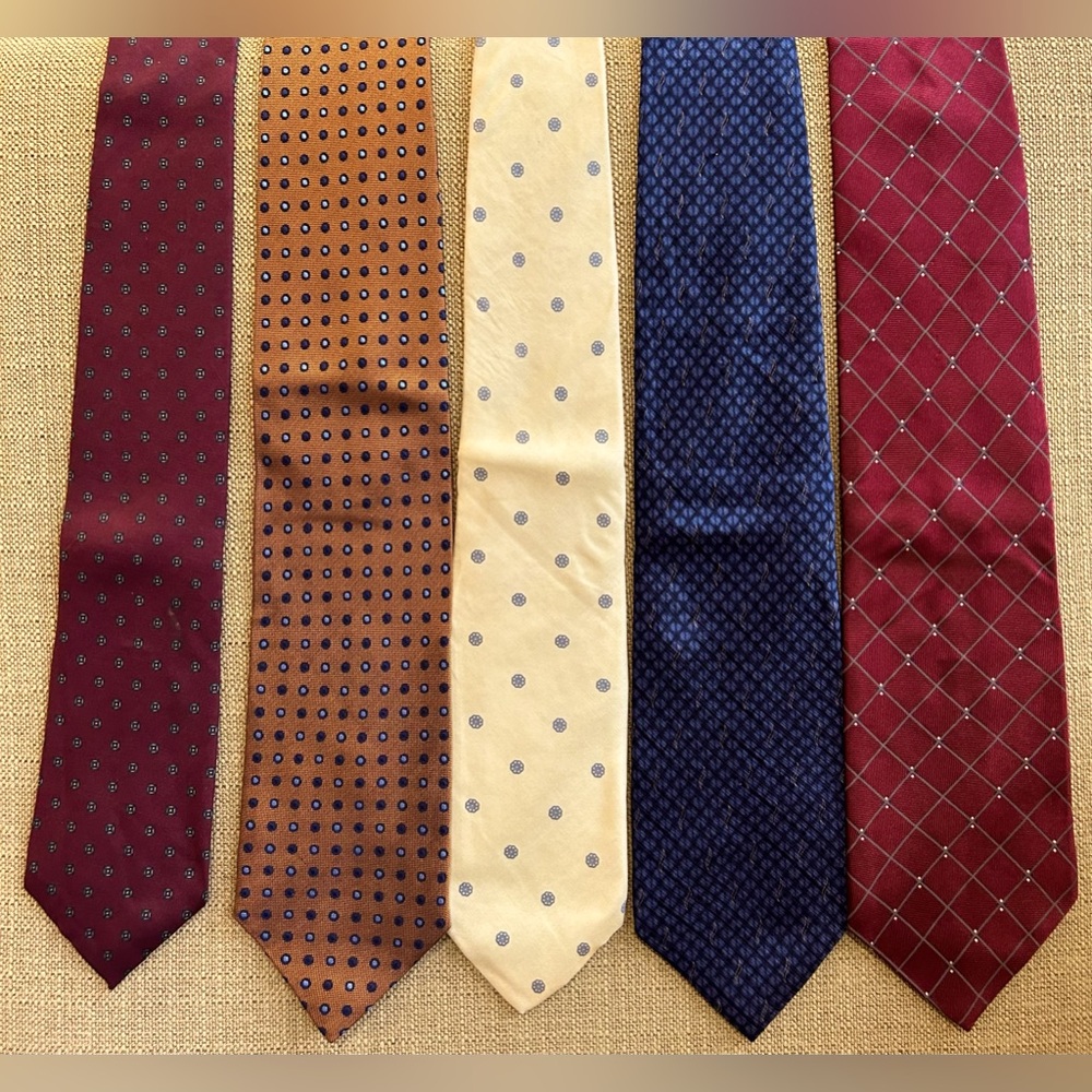 Vintage Designer Silk Ties Lot of 5